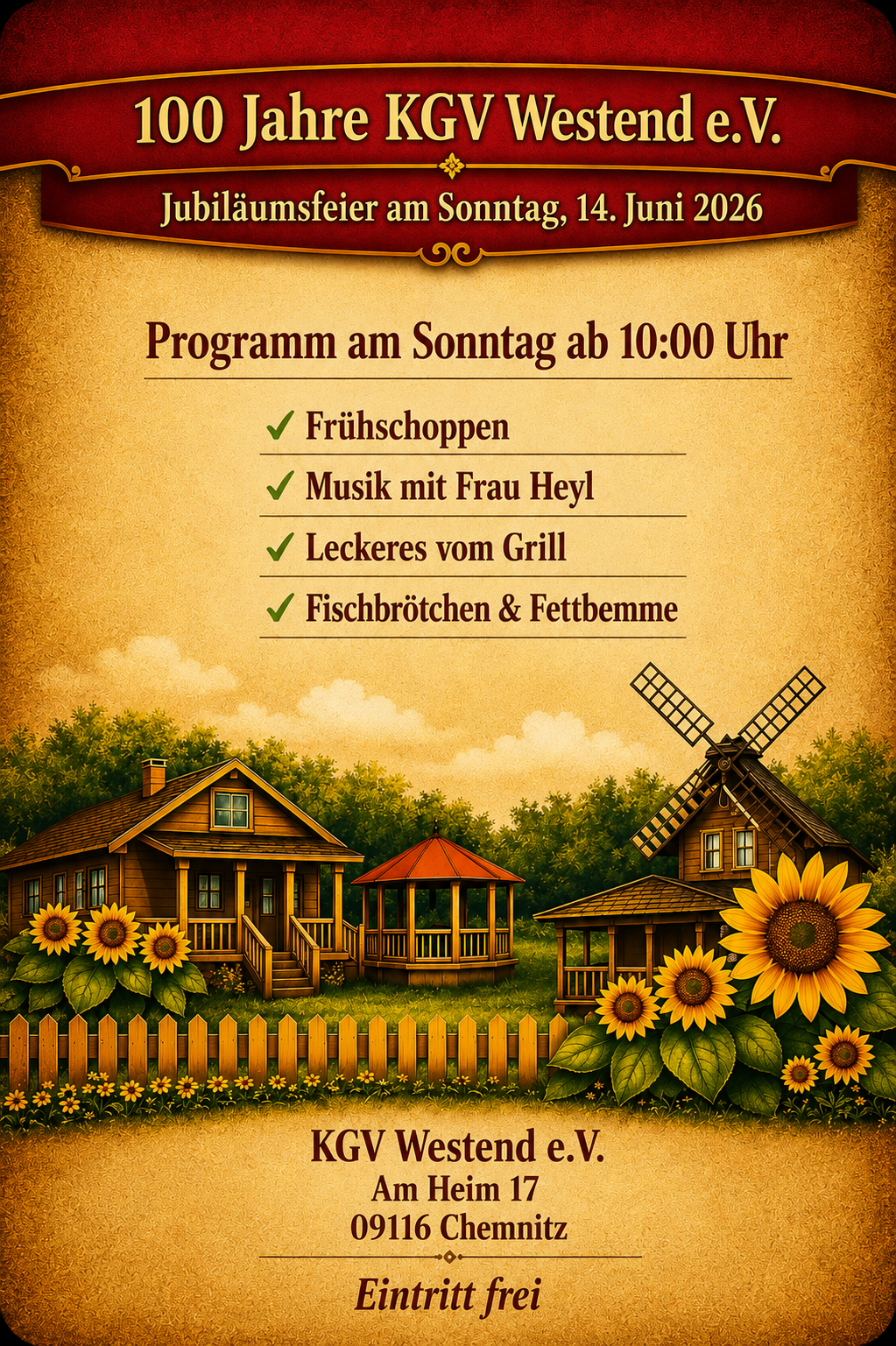 Flyer Jubiläumsfeier Sonntag