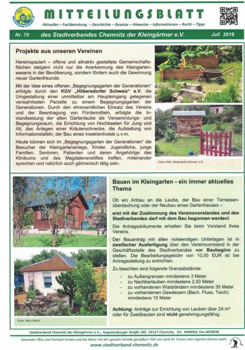 Mitteilungsblatt Juli 2018