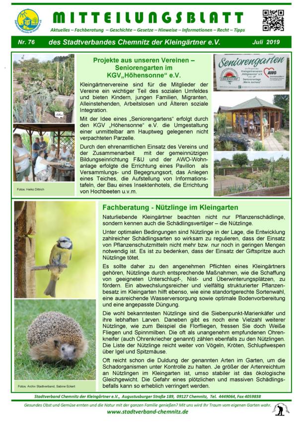 Mitteilungsblatt Juli 2019