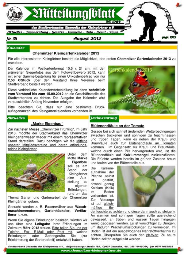 Mitteilungsblatt August 2012