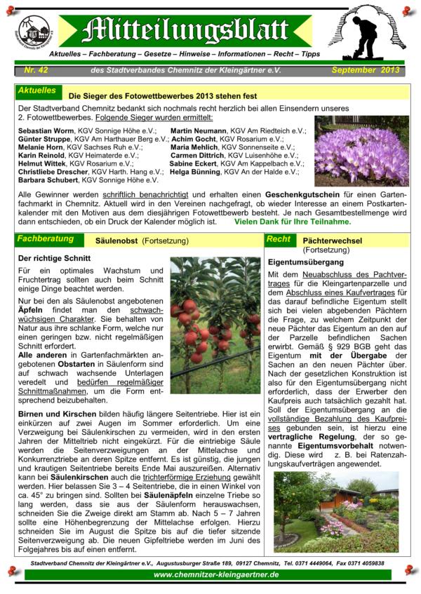 Mitteilungsblatt September 2013